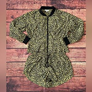 Good American Animal Print Running Shorts &‎ Jacket Size 4